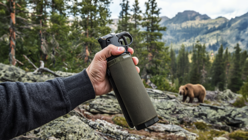 Kit aparare impotriva ursilor si alte animale, spray autoaparare cu piper Bear Defender TW1000, spray Dog defender 40 ml, alarma 110db si Husa - teaca TW1000